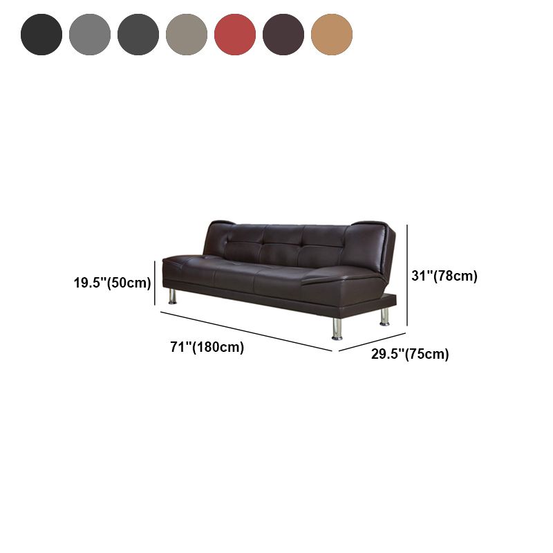 Armless Cotton Blend and Leather Convertible Contemporary Sofa Bed Clearhalo 'furn' 'furn_sofas' 'Furniture' 'furniture_sofas' 'Living Room Furniture' 'Sofa' 'sofas' 1200x1200_aa1e97d2-3055-496f-b778-331391c3f4d9