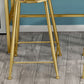 Round Bar Stools Industrial Dining Stools with Gold Metal Base Clearhalo 'Bar Furniture' 'Bar Stools' 'bar_stools' 'furn' 'furn_bar_stools' 'Furniture' 'Kitchen & Dining Furniture' 1200x1200_aa1eabe1-9c93-4e5a-b797-87be29d032d8