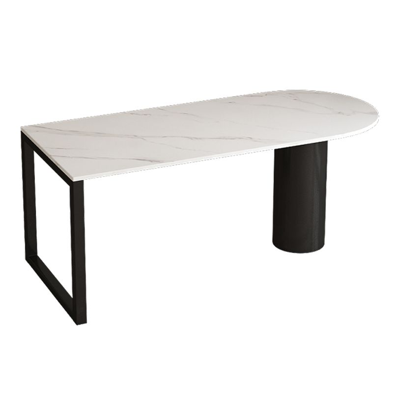 Simplicity Style Dining Table Stone Dinner Table with Metal Double Pedestal Clearhalo ' dining_table' 'Dining Tables & Seating' 'Dining Tables' 'furn' 'furn_dining_table' 'Furniture' 'furniture_dining_table' 'Kitchen & Dining Furniture' 'kitchen&dining_furn' 'kitchen' 'kitchen_dining_table' 1200x1200_aa1efc38-0870-4bdb-b03a-64b8fb0f6325