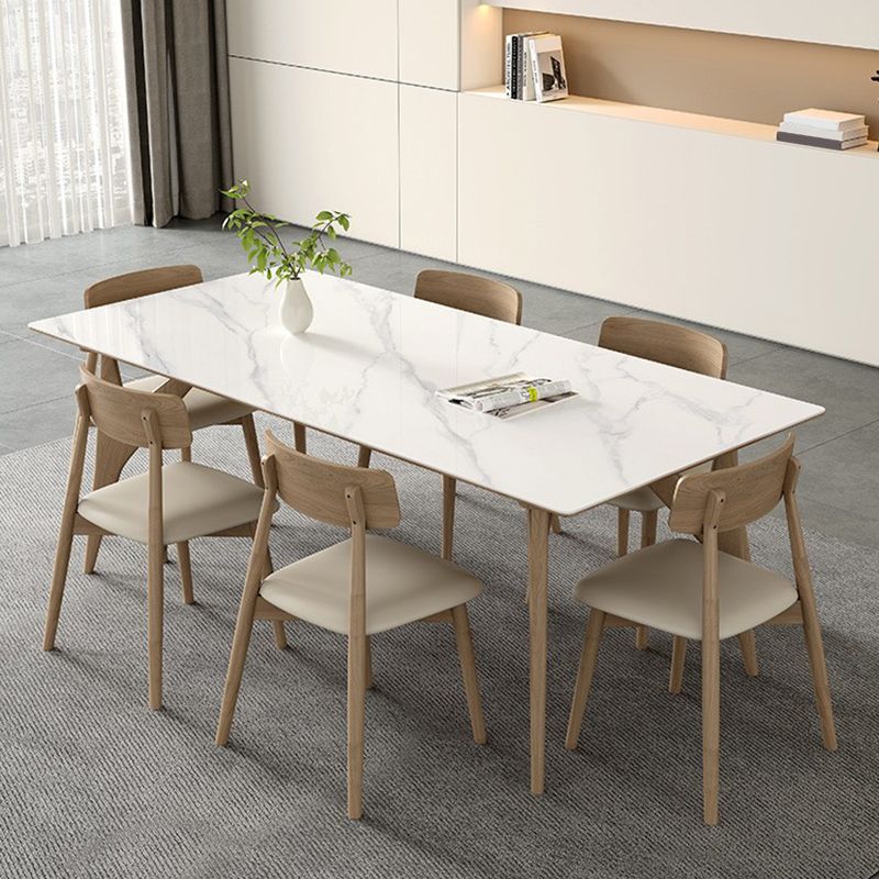 Modern 1/2/5/7 Pieces Dining Chairs Set Stone Rectangle Furniture in White Clearhalo 'Dining Room Sets' 'Dining Tables & Seating' 'dining_room_set' 'furn' 'furn_dining_room_set' 'Furniture' 'Kitchen & Dining Furniture' 1200x1200_aa1f1ce2-ee86-4336-9672-004ebf0ff481