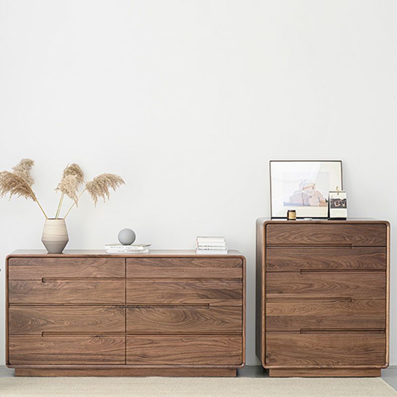 Modern de almacenamiento cofre de madera maciza tocador de almacenamiento con 5 cajones