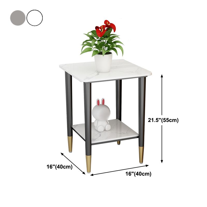 Comodino moderno in pietra 1-scaffale 22 "h in metallo aperto comodino