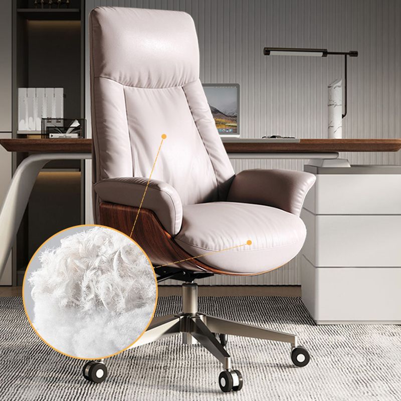 Silla de oficina moderna de la oficina deslizante de cuero sin brazo de cuero ajustable altura de altura con ruedas