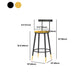 Modern Armless Backrest Counter Stool Iron Bar Stool with Wooden Seat and Pedal