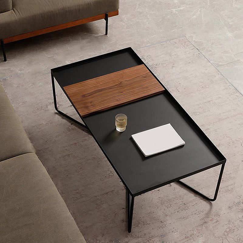 Modern Style Cross Table Base Wrought Iron Black Square & Rectangular Coffee Table Clearhalo 'Coffee & Accent Tables' 'Coffee Tables' 'coffee_tables' 'furn' 'furn_coffee_tables' 'Furniture' 'furniture_coffee_tables' 'Living Room Furniture' 1200x1200_aa243a2c-6935-4cbf-ab3b-660a2eb2a88d