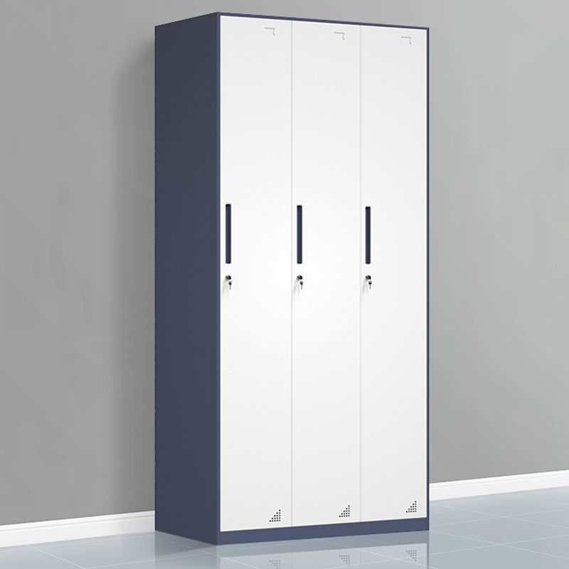 Moderne Stahlgarderobe Kabinett weiß und grauer Kleiderschrank Armoire