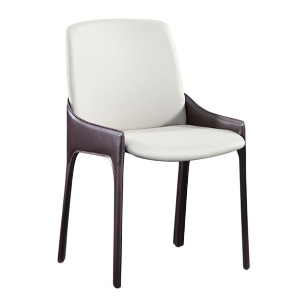 Modern Style Faux Leather Arm Dining Chairs Metal Dining Chair for Home Use Clearhalo 'Dining Chairs' 'Dining Tables & Seating' 'dining_chair' 'furn' 'furn_dining_chair' 'Furniture' 'Kitchen & Dining Furniture' 1200x1200_aa25fdd0-2e98-4a2c-aba9-7badd498aa33
