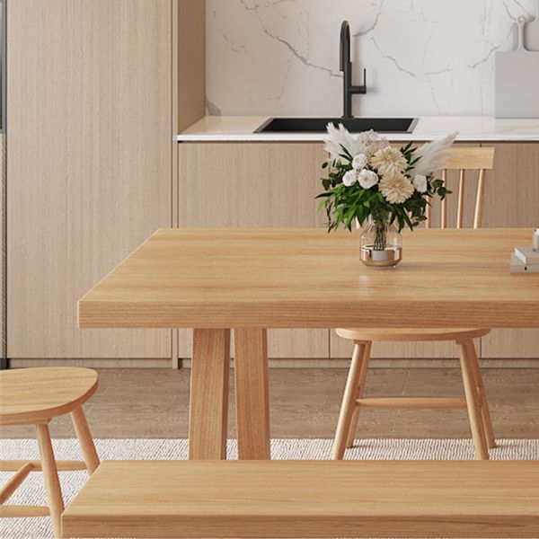 Simplicity Style Dinette Table Rectangle Solid Wood Dinner Table in Brown Clearhalo 'Dining Tables & Seating' 'Dining Tables' 'dining_table' 'furn' 'furn_dining_table' 'Furniture' 'Kitchen & Dining Furniture' 1200x1200_aa270f9b-ffb6-49d1-afa5-a6d372fc6b82
