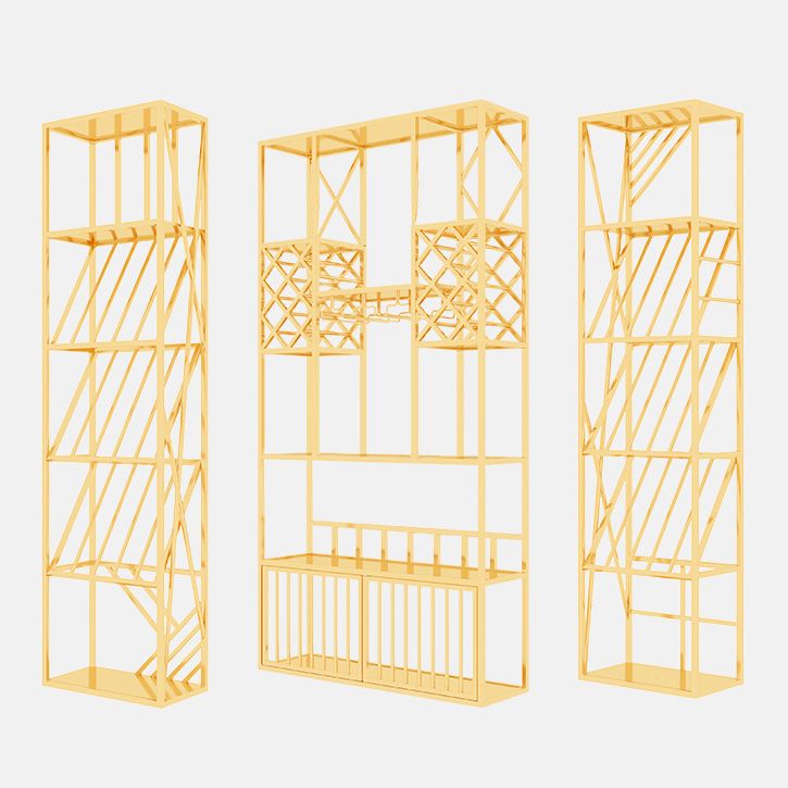 Luxe metalen wijnhouder rek vrijstaand met plankwijnrek 78.7 "h