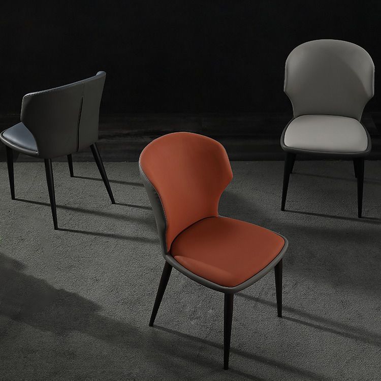 Modern Leather Dining Room Chair Wingback Armless Chair for Restaurant Use Clearhalo ' kitchen&dining_furn' 'Dining Chairs' 'Dining Tables & Seating' 'dining_chair' 'furn' 'furn_dining_chair' 'Furniture' 'furniture_dining_chair' 'Kitchen & Dining Furniture' 'kitchen' 1200x1200_aa2831c5-b079-4f44-a760-1023d5fe5946