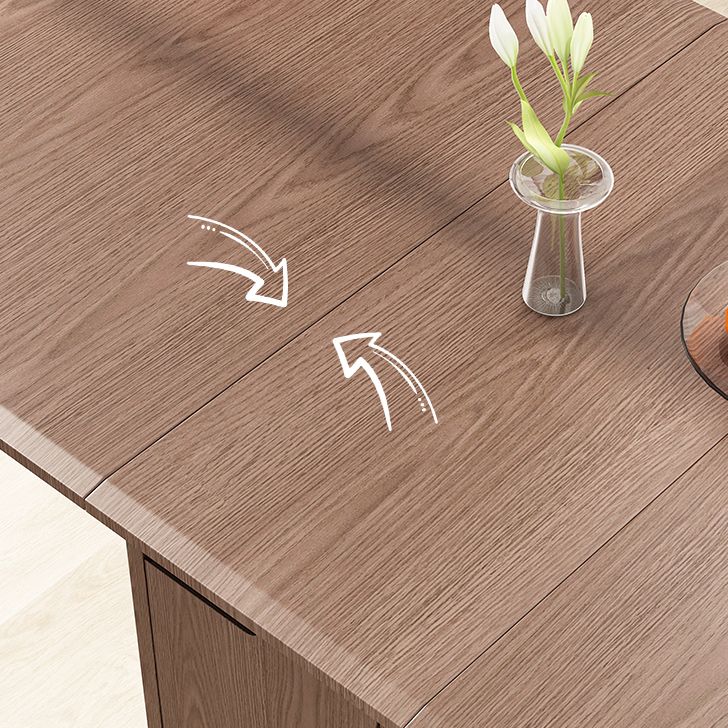 Mid-Century Modern Dining Table Rectangle Solid Wood Drop-Leaf Dining Table Clearhalo ' dining_table' 'Dining Tables & Seating' 'Dining Tables' 'Furniture' 'furniture_dining_table' 'Kitchen & Dining Furniture' 'kitchen&dining_furn' 'kitchen' 'kitchen_dining_table' 1200x1200_aa28c821-3ac9-4ce7-bb2f-d89c566db471