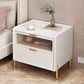 Glam Marble Accent Table Table Tableau 2 Tiroirs Armoire de chevet