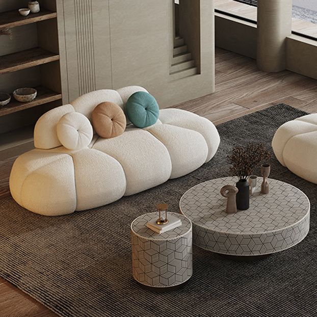 Contemporary Armless Sofa Wool Cloud-Shaped Seating in Cream Clearhalo 'furn' 'furn_sofas' 'Furniture' 'Living Room Furniture' 'Sofa' 'sofas' 1200x1200_aa2b91b5-e663-4a2f-bf24-57bb2ae41ebc