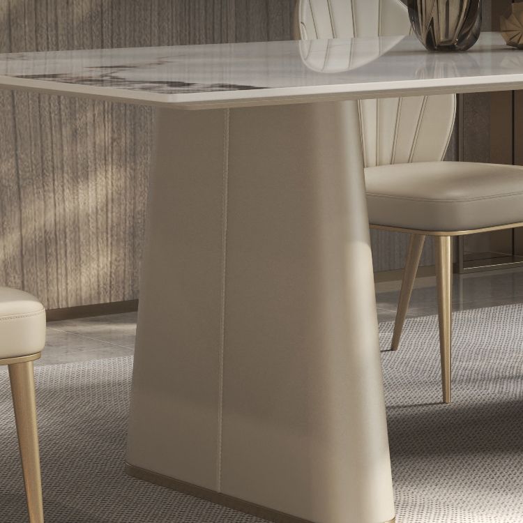 Nordic Style 1/4/5/7 Pieces Furniture Rectangle Stone Dining Table Set in White Clearhalo 'Dining Room Sets' 'Dining Tables & Seating' 'dining_room_set' 'furn' 'furn_dining_room_set' 'Furniture' 'Kitchen & Dining Furniture' 1200x1200_aa2c9783-1a3e-45ff-8d65-176e8cba6669