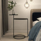Modern Black/White Iron Nightstand, 21.65"/23.32" Tall Nightstand