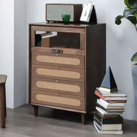 Industrial Wicker Rattan Accent Cabinet Solid Wood Storage Cabinet Clearhalo 'Cabinets & Chests' 'cabinets_chests' 'furn' 'furn_cabinets_chests' 'Furniture' 'Living Room Furniture' 1200x1200_aa2e6ee8-38ed-4b58-9855-5cd557f6d354