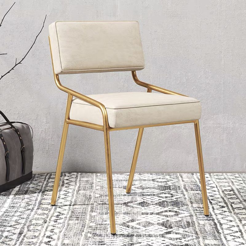 グラムホームダイニングルームの椅子布張りのアームレスダイニングチェア