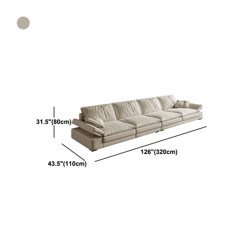 Faux Leather Loose Back Sofa White 31.5" H Pillow Top Arm Sofa& Chaise Clearhalo 'furn' 'furn_sectionals' 'Furniture' 'furniture_sectionals' 'Living Room Furniture' 'Sectionals' 1200x1200_aa2f7829-4e6b-4bb6-a01c-12596d3a59b3