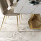 Set da tavolo da top di dinette in pietra bianca per casa 1/4/5/6 pezzi set di dinette moderna