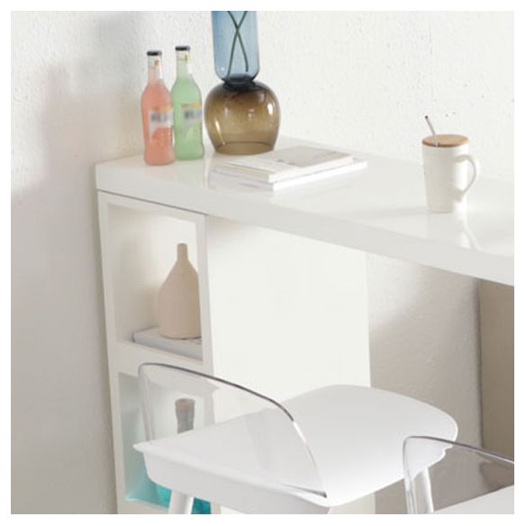 Contemporary Bar Dining Table Rectangle Wood Bar Table with Shelves in White Clearhalo 'Bar Furniture' 'Bar Tables' 'bar_tables' 'furn' 'furn_bar_tables' 'Furniture' 'furniture_bar_tables' 'Kitchen & Dining Furniture' 'kitchen&dining_furn' 'kitchen' 1200x1200_aa328552-385a-44c2-8e6d-cda345d80658