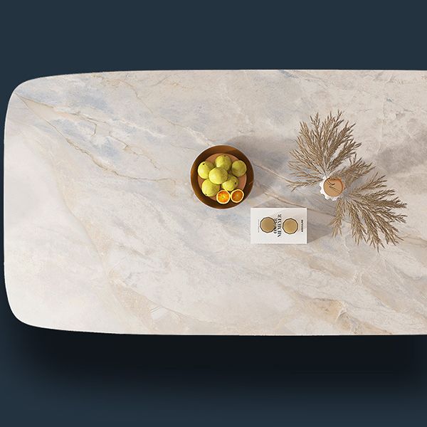 Glam Style Sintered Stone Table Dining Rectangle Table for Home