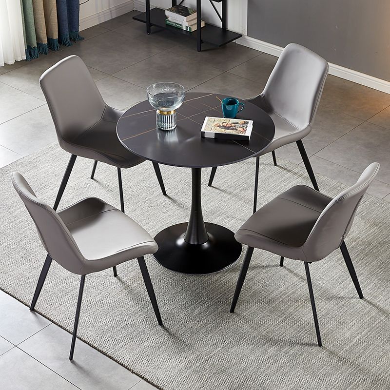 Simplicity Round Dining Room Table Sintered Stone Table with Tulip Base Clearhalo ' dining_table' 'Dining Tables & Seating' 'Dining Tables' 'furn' 'furn_dining_table' 'Furniture' 'furniture_dining_table' 'Kitchen & Dining Furniture' 'kitchen&dining_furn' 'kitchen' 'kitchen_dining_table' 1200x1200_aa332711-d575-4090-8146-fb16e78603d0
