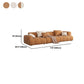 Recessed Arm Sofa & Chaise Orange/beige Velvet Sofa - 24.8" H