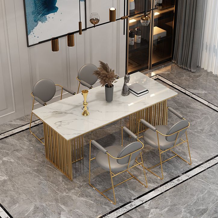 Traditional Luxury Dining Table Sintered Stone Table with Gold Frame for Home Use Clearhalo ' dining_table' 'Dining Tables & Seating' 'Dining Tables' 'furn' 'furn_dining_table' 'Furniture' 'furniture_dining_table' 'Kitchen & Dining Furniture' 'kitchen&dining_furn' 'kitchen' 'kitchen_dining_table' 1200x1200_aa3474de-03e6-4b9a-8e18-8fb4909d3d91
