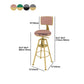 Metal Adjustable Height Bar Stool Velvet Upholstered Bar Stool for Restaurant