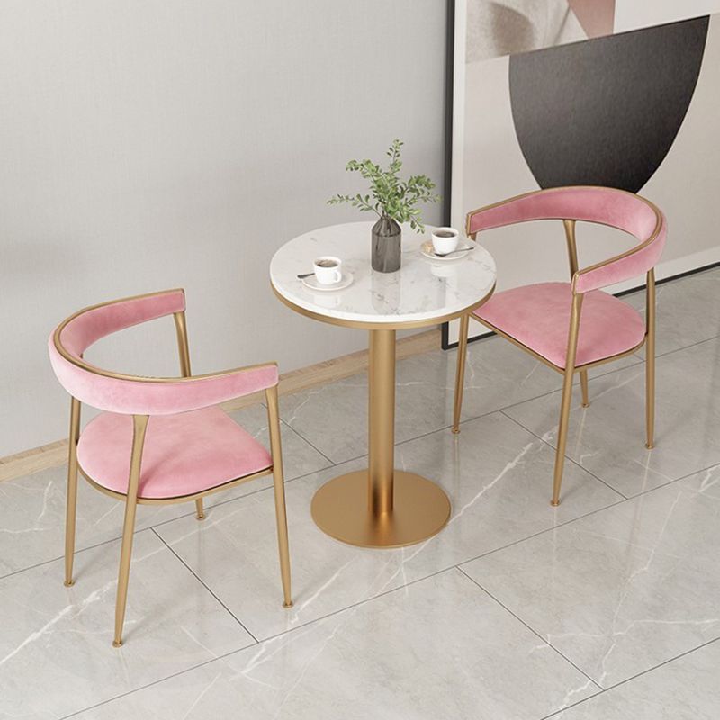 Glam Style Upholstered Dining Chair Open Back Dining Arm Chair Clearhalo 'Dining Chairs' 'Dining Tables & Seating' 'dining_chair' 'furn' 'furn_dining_chair' 'Furniture' 'furniture_dining_chair' 'Kitchen & Dining Furniture' 1200x1200_aa3542d8-b4ae-4386-9ba9-1ce94aa6f9e0