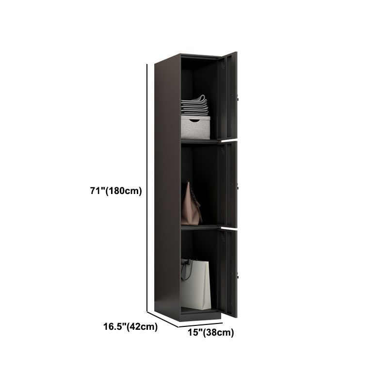Metal Industrial Cabinet with Hinged Door Black Steel Storage Cabinet for Home Clearhalo 'Armoires & Wardrobes' 'armoires_wardrobes' 'Bedroom Furniture' 'furn' 'furn_armoires_wardrobes' 'Furniture' 1200x1200_aa367f05-c49f-426b-82c9-77ea60096e0f