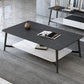 Glam 4 Legs 1 Coffee Table Slate Rectangle Cocktail Table with Shelf