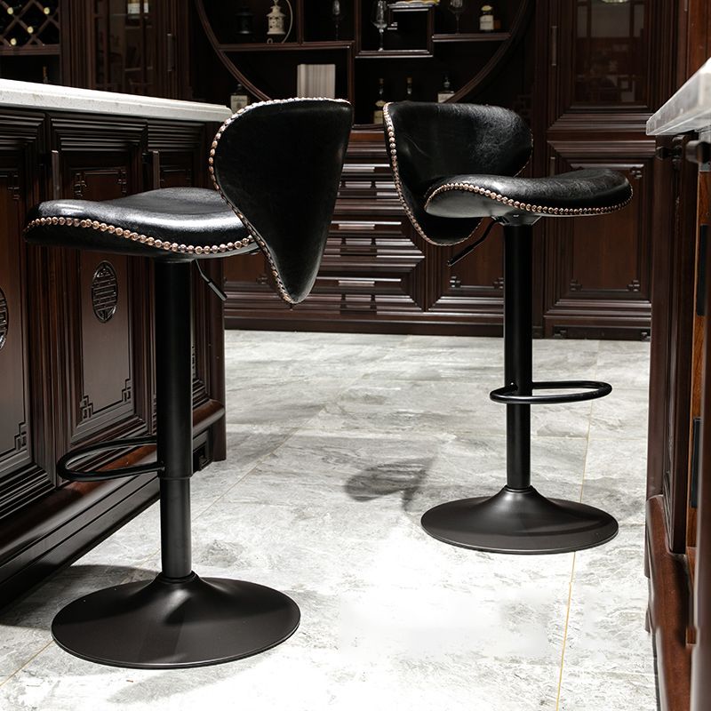 Industrial Style Bar-stool Adjustable Height Metal Leg for Restaurant Bar Clearhalo 'Bar Furniture' 'Bar Stools' 'bar_stools' 'furn' 'furn_bar_stools' 'furniture_bar_stools' 'Kitchen & Dining Furniture' 'kitchen&dining_furn' 'kitchen' 'kitchen_furn' Furniture' 1200x1200_aa39207a-fd5b-49ac-8fbd-c757b9486146