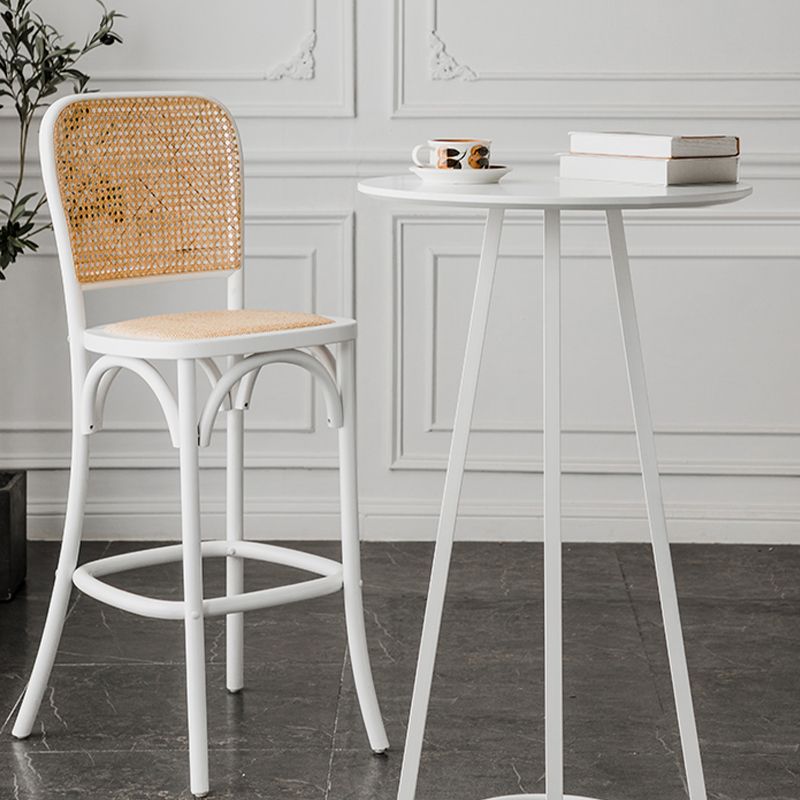 Contemporary Wood Top Round Bar Dining Table with Metal Base Clearhalo 'Bar Furniture' 'Bar Tables' 'bar_tables' 'furn' 'furn_bar_tables' 'Furniture' 'Kitchen & Dining Furniture' 1200x1200_aa3b9e5b-c352-4f84-ad60-96d430a2b516