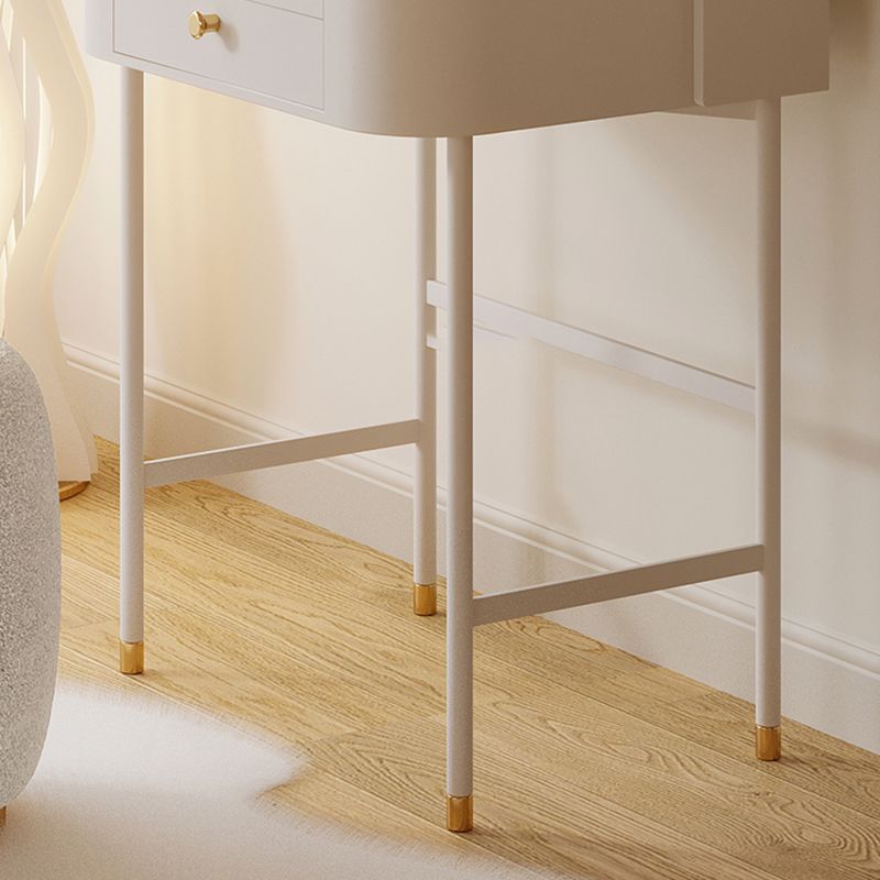 2 laden massief houten make-up ijdelheid in witte glamoureuze stijl met spiegel