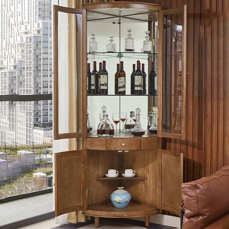 現代的なディスプレイスタンドアッシュガラスのドアビュッフェキャビネットリビングルーム用のドア付き