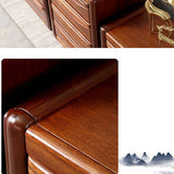 Cofre vertical de 16 "W cofre de almacenamiento marrón de madera maciza con 3/4/5 cajones