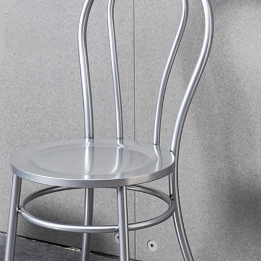 Industrial Windsor Back Armless Chair Metal Dining Room Chairs