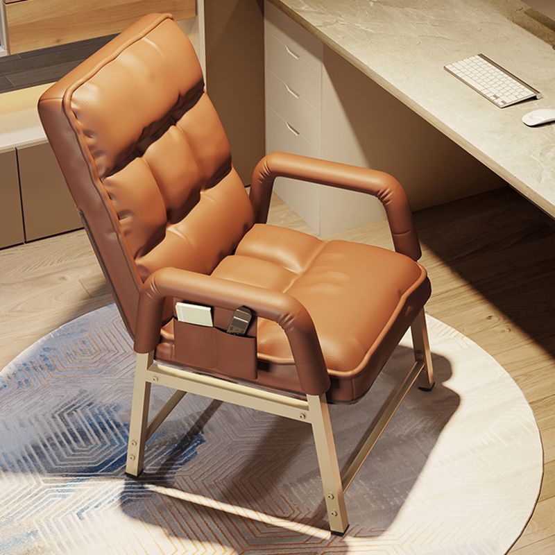 Sedia da ufficio in stile moderno sedia a bracciola fissa con gambe dorate