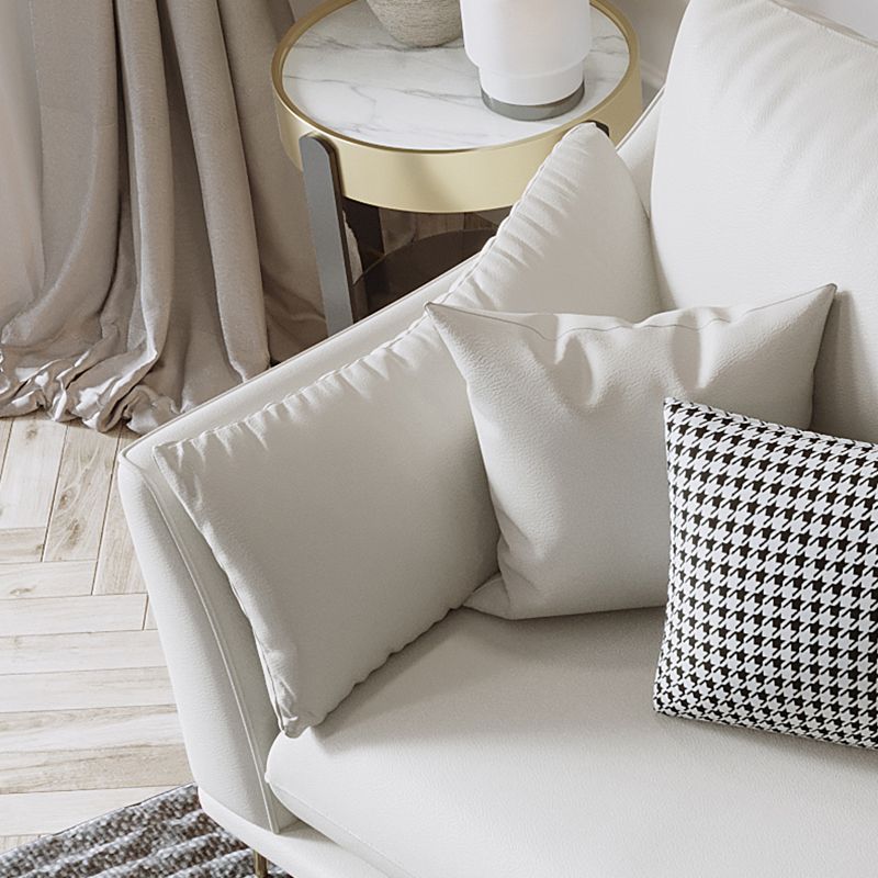 SOFA DI PELLE FUCCHIO 36.22 "D X 35.43" H divano braccio svasato per soggiorno