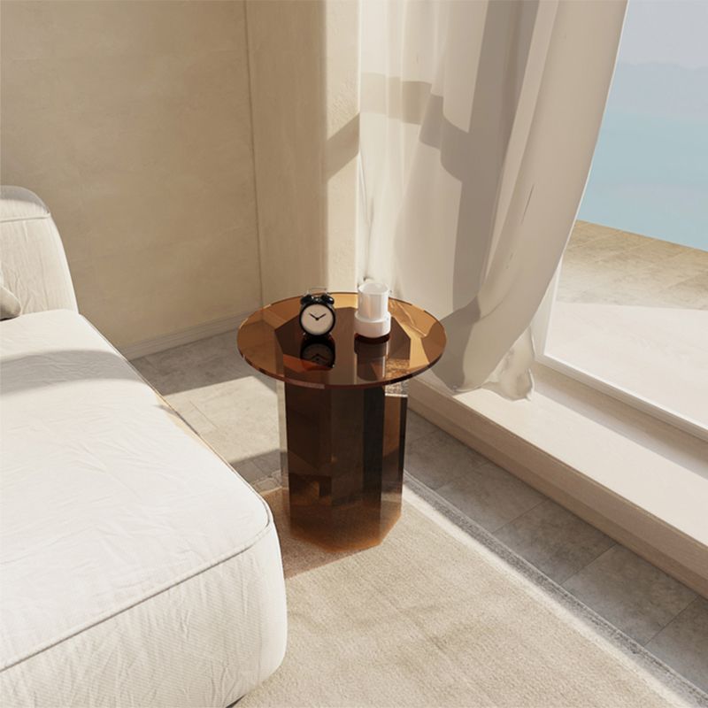 Glam Accent Side Table Living Room Plastic Pedestal Round Corner Table Clearhalo 'Coffee & Accent Tables' 'End & Side Tables' 'end_side_tables' 'furn' 'furn_end_side_tables' 'Furniture' 'Living Room Furniture' 1200x1200_aa42e454-788e-4e8c-b1a3-3dbd6a05f3f3