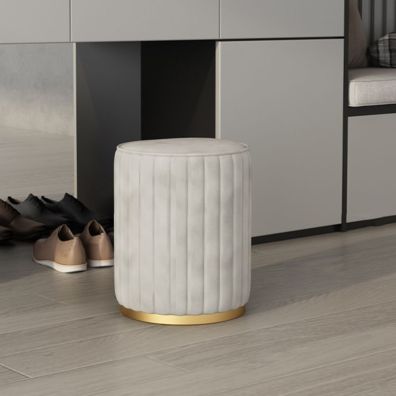 Glam Velvet Pouf Chair Tear Resistant Cylinder Shape Gold Base Ottoman Stool Clearhalo 'furn' 'furn_ottomans_poufs' 'Furniture' 'Living Room Furniture' 'Ottomans & Poufs' 'ottomans_poufs' 1200x1200_aa4468bb-7590-4911-aff8-87e114504662