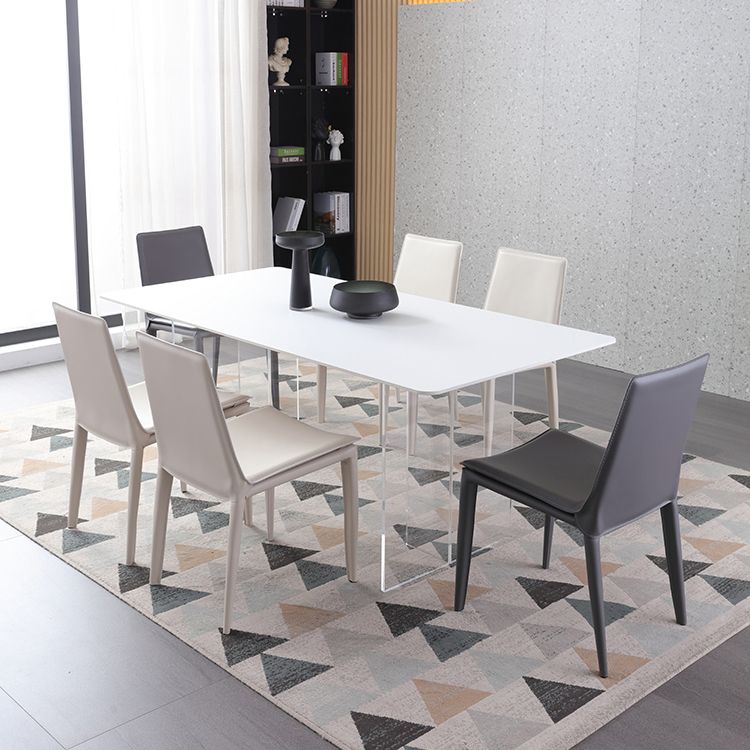 Contemporary Style Chair Kitchen Armless Chair with Metal Legs Clearhalo 'Dining Chairs' 'Dining Tables & Seating' 'dining_chair' 'Furniture' 'furniture_dining_chair' 'Kitchen & Dining Furniture' 1200x1200_aa468770-b2c9-4b31-867b-14ae0beaa80b