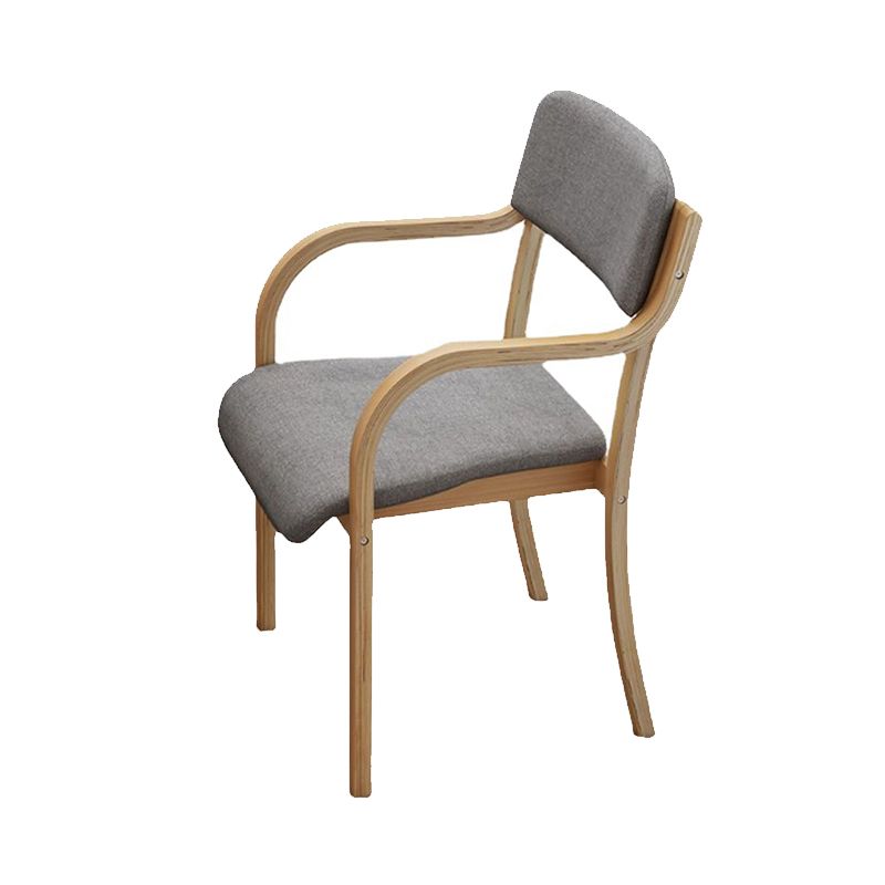 Fabric Arm Chair Solid Wood Open Back Dining Chair in Natural Clearhalo 'Dining Chairs' 'Dining Tables & Seating' 'dining_chair' 'furn' 'furn_dining_chair' 'Furniture' 'Kitchen & Dining Furniture' 1200x1200_aa476d43-bef3-4be3-b844-2d7e500add3d