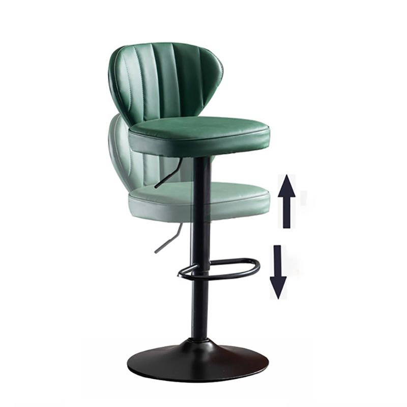 Modern Adjustable Height Swivel Barstool Restaurant Leather Stool Clearhalo 'Bar Furniture' 'Bar Stools' 'bar_stools' 'furn' 'furn_bar_stools' 'Furniture' 'furniture_bar_stools' 'Kitchen & Dining Furniture' 1200x1200_aa485453-57c4-4672-bb8b-868ccebd862b