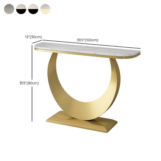 31.5" Tall Stone Accent Table Modern Stain Resistant Console Table