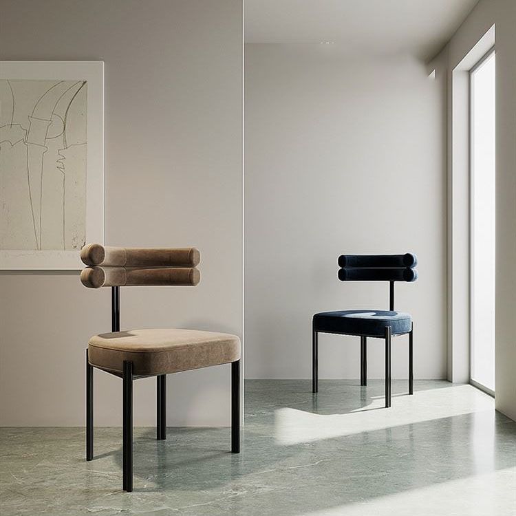 Modern Metal Dining Armless Chair Velvet Dining Side Chair for Restaurant Use Clearhalo ' kitchen&dining_furn' 'Dining Chairs' 'Dining Tables & Seating' 'dining_chair' 'furn' 'furn_dining_chair' 'Furniture' 'furniture_dining_chair' 'Kitchen & Dining Furniture' 'kitchen' 1200x1200_aa4bd57c-0cda-40e9-a5e0-26693d6bc1b0