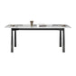 Contemporary Rectangular Stone Dining Table with Stainless Steel Legs