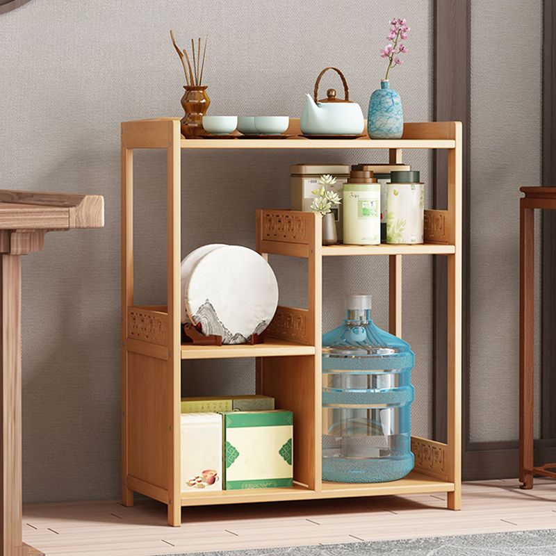 Tavolo in stile contemporaneo tavolino accento in legno a doppio livello con scaffale