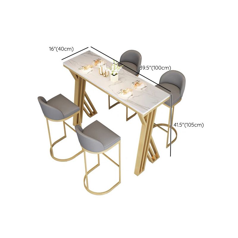 Metal Bar Table Rectangular Faux Marble Top Bistro Pub Table Clearhalo 'Bar Furniture' 'Bar Tables' 'bar_tables' 'furn' 'furn_bar_tables' 'Furniture' 'Kitchen & Dining Furniture' 1200x1200_aa4cd2e4-4a0e-48ac-8635-6095de847ff0